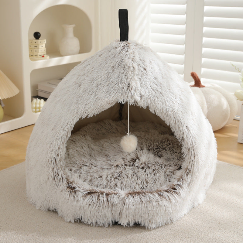 Plush Winter Pet Bed Soft Warm Nest