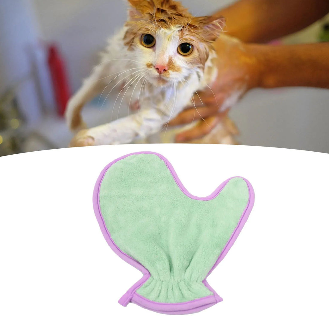 Double-Sided Pet Bath Gloves Soft Absorbent Plush