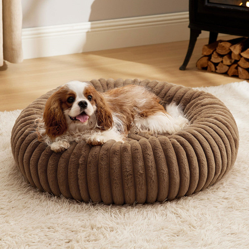 High-Grammage Plush Round Pet Bed Warm Winter Nest