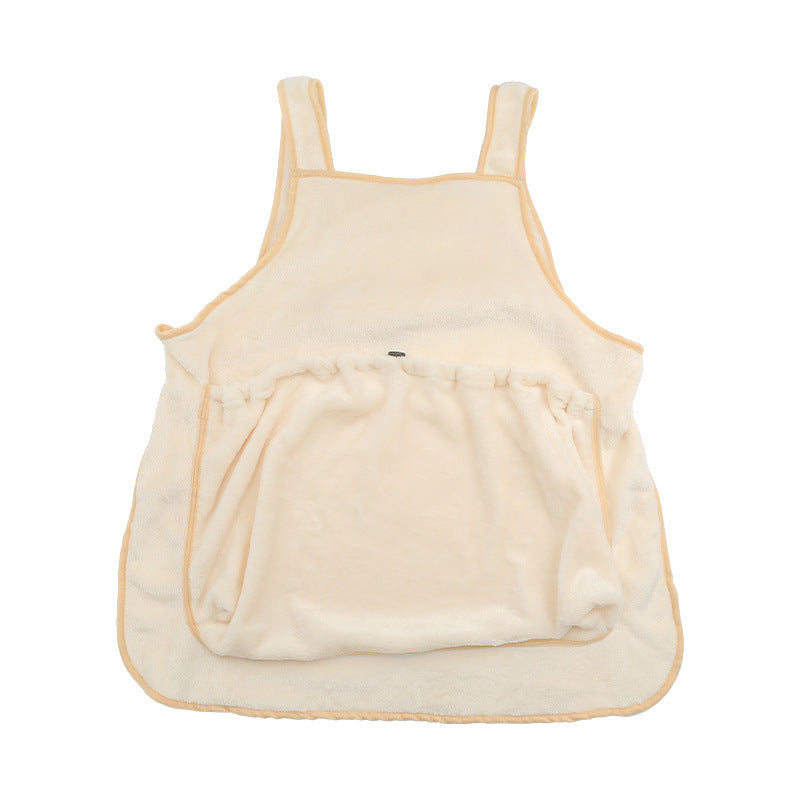 Outdoor Pet Carrier Apron Plush Hanging Chest Bag