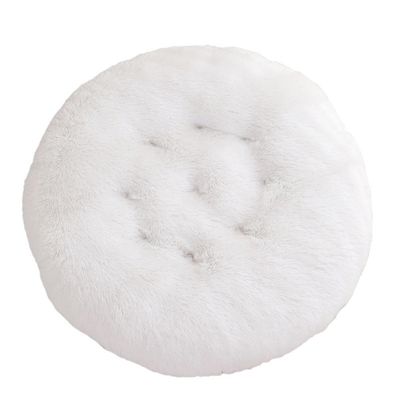 Round Plush Pet Bed Warm Comfortable Sleeping Mat