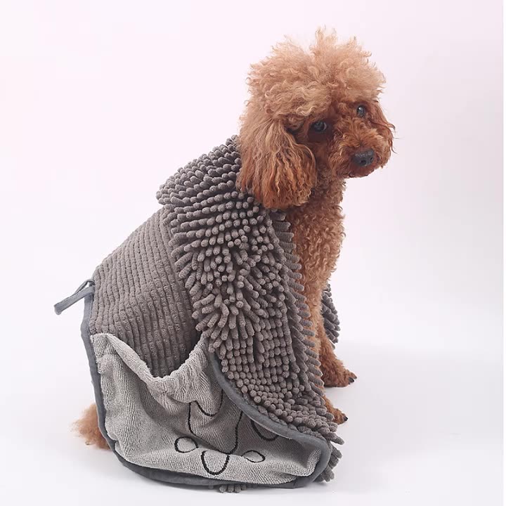 Chenille Pet Bath Towel For Quick Drying