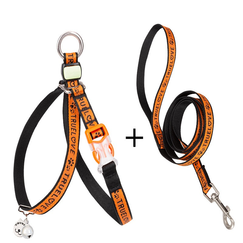 Bell Chest Strap Harness With Leash For Pets