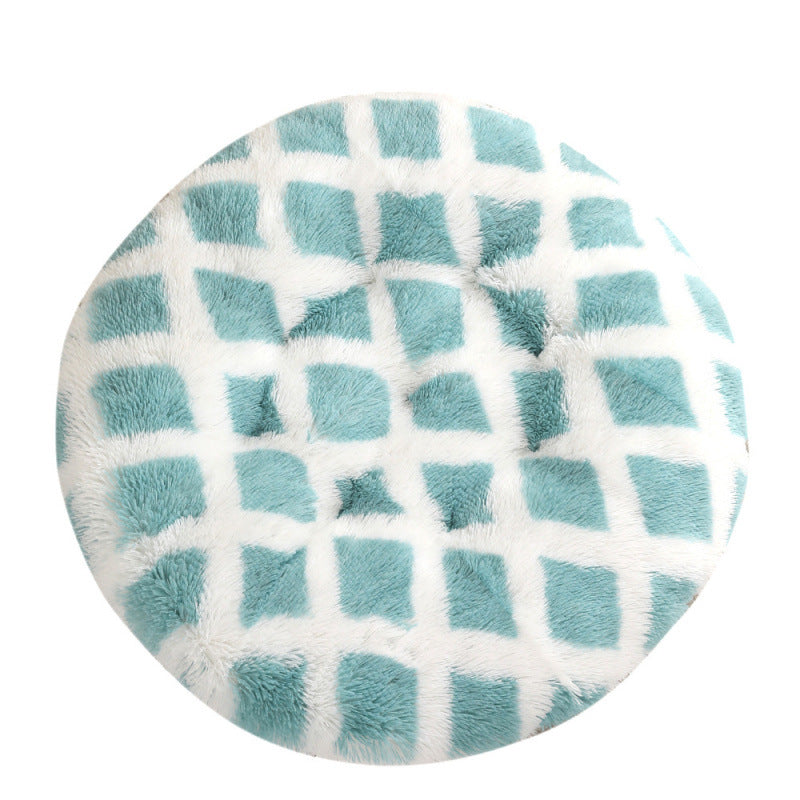 Round Plush Pet Bed Warm Comfortable Sleeping Mat