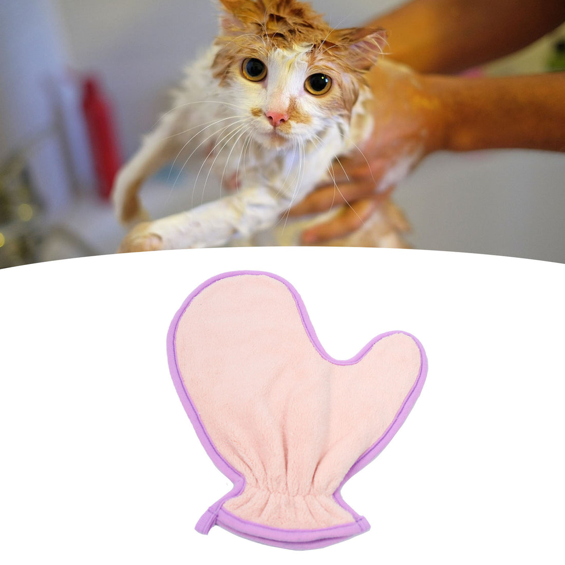 Double-Sided Pet Bath Gloves Soft Absorbent Plush