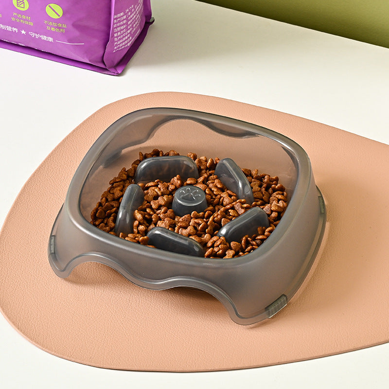 Pet Slow Anti-Choking Water Feeder Bowl Plastic Feeding Plate