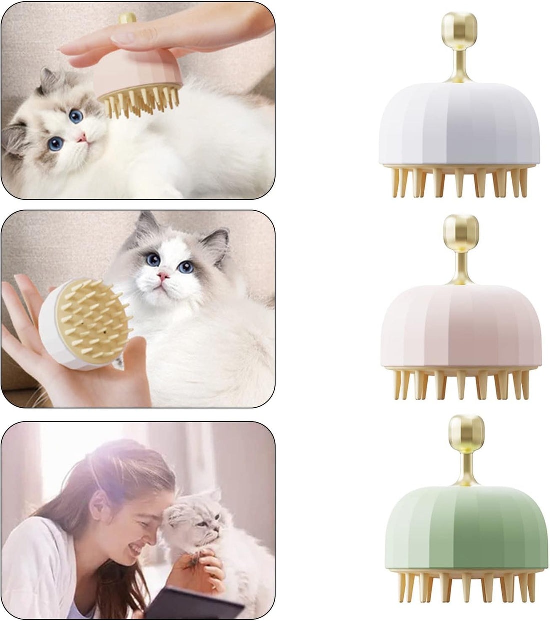 Pet Bath Massage Shampoo Brush Grooming Comb