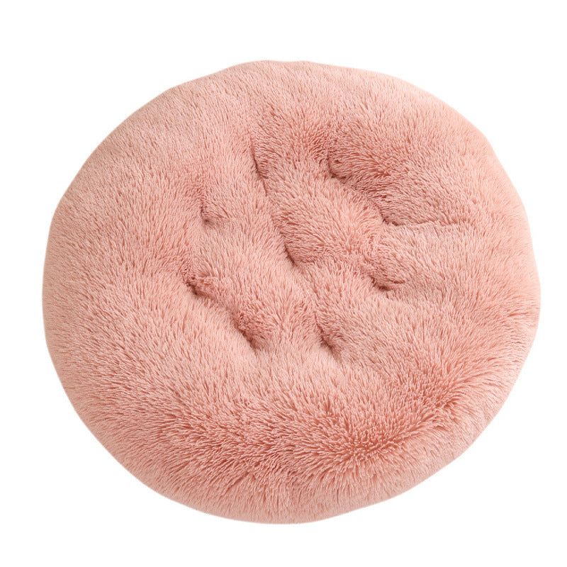 Round Plush Pet Bed Warm Comfortable Sleeping Mat