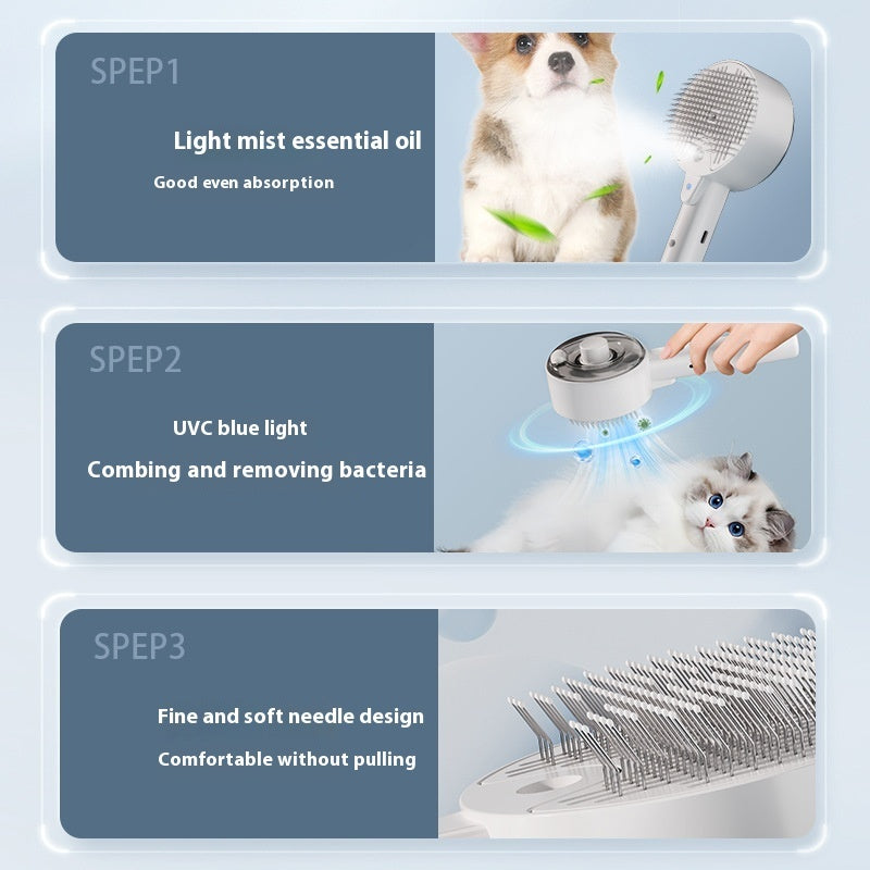 Self-Cleaning Pet Hair Remover Brush Grooming Tool