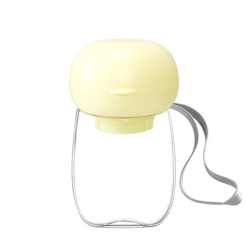 Portable Pet Water Bottle With Bowl And Lanyard For Travel