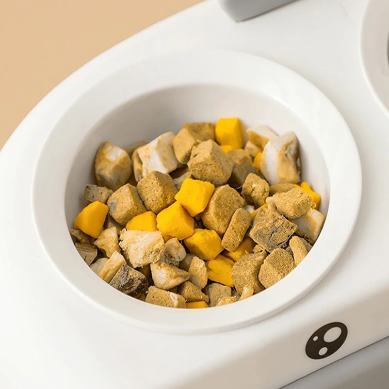 Duck-Shaped Double Pet Feeding Bowl Plastic Food Water Tray