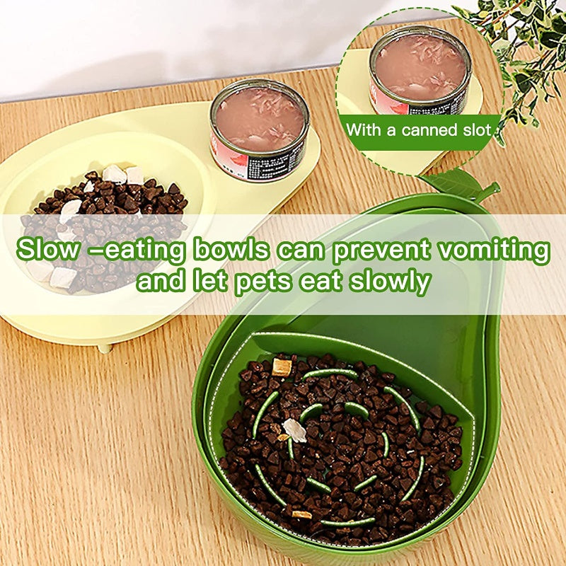 Automatic Avocado-Shaped Pet Water Feeder Slow Feeding Bowl