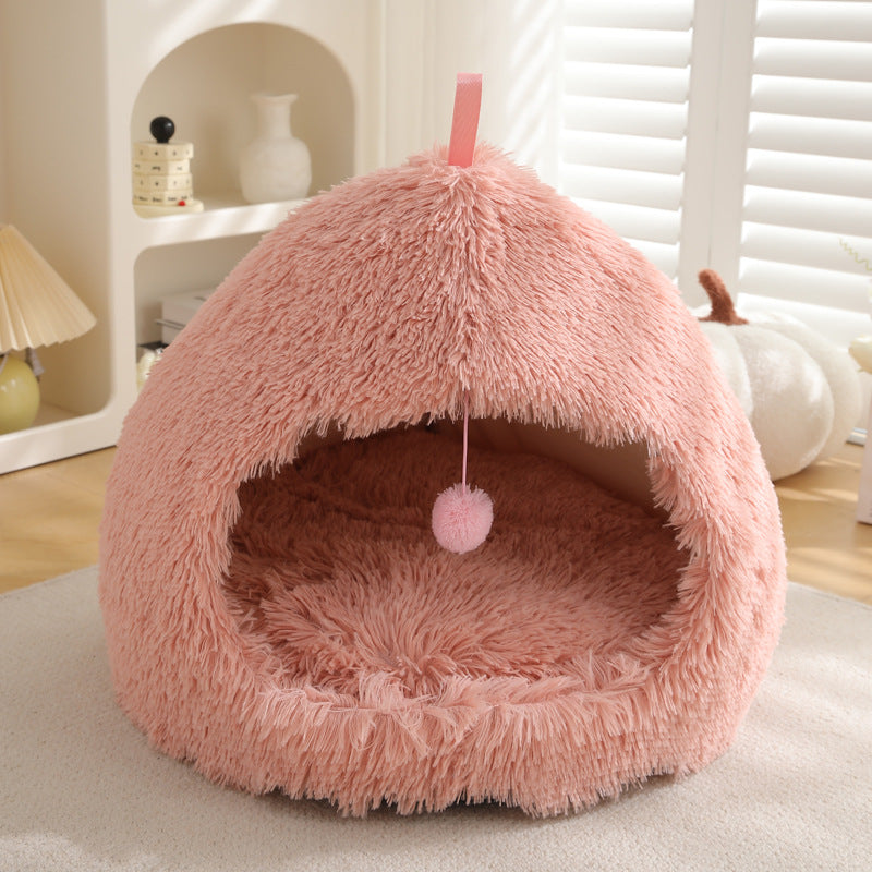 Plush Winter Pet Bed Soft Warm Nest
