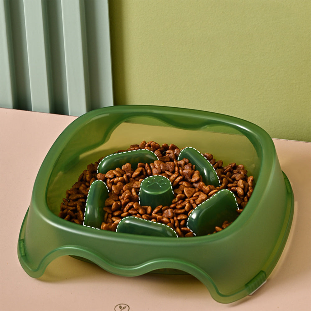 Pet Slow Anti-Choking Water Feeder Bowl Plastic Feeding Plate