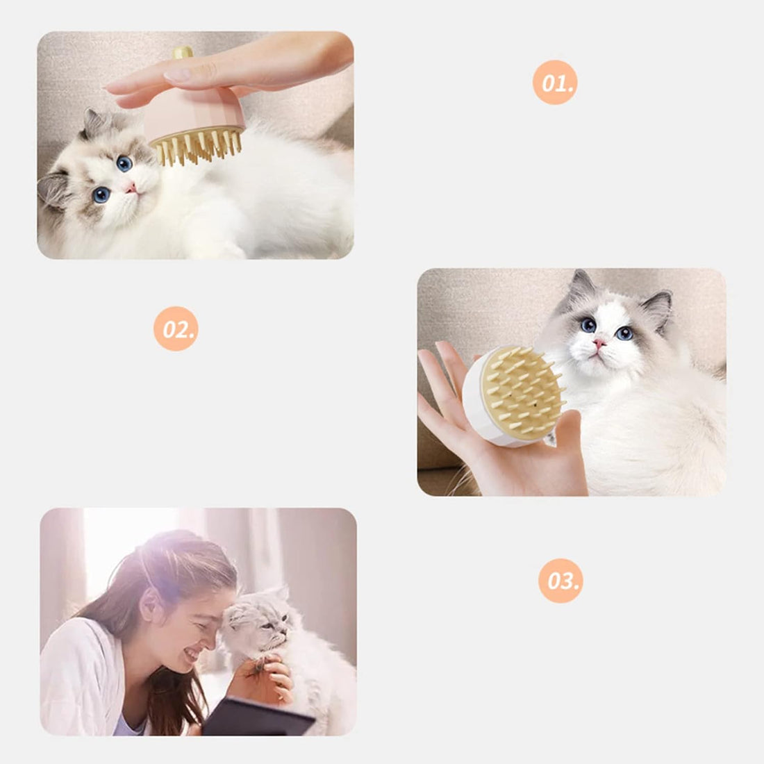 Pet Bath Massage Shampoo Brush Grooming Comb