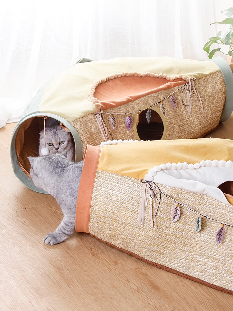 Red Pet Litter Roll Toy With Drilling Hole Design