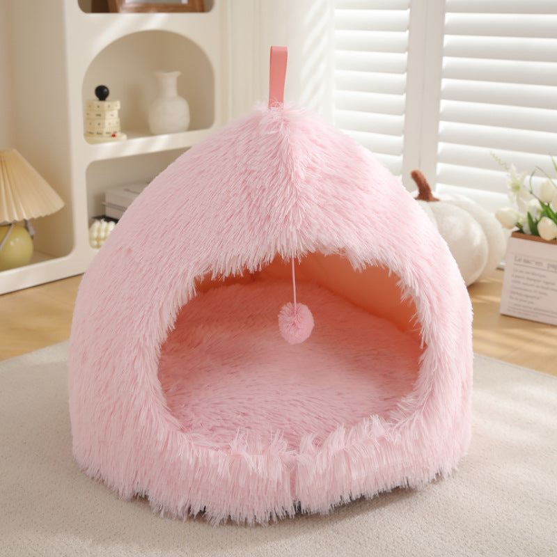 Plush Winter Pet Bed Soft Warm Nest