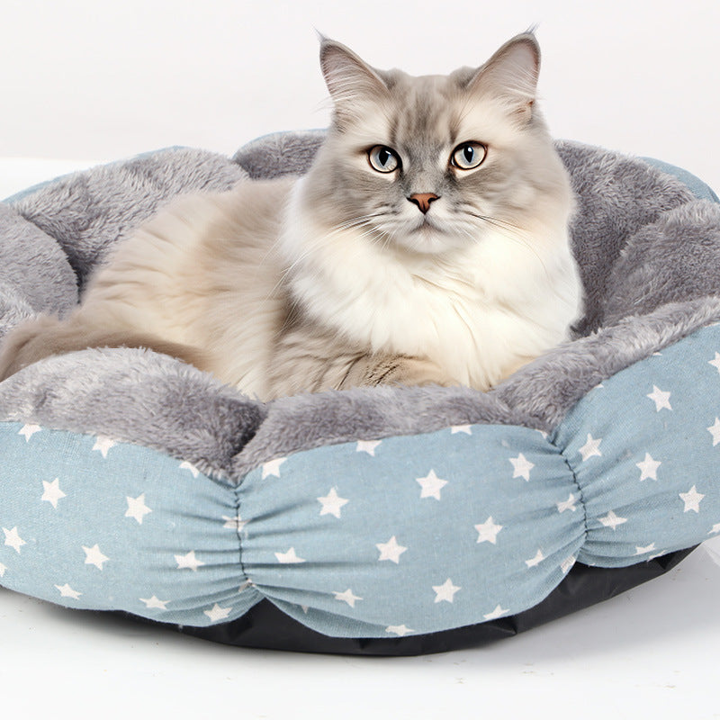 Calming Donut Round Pet Bed Fluffy Indoor Sleeping Mat
