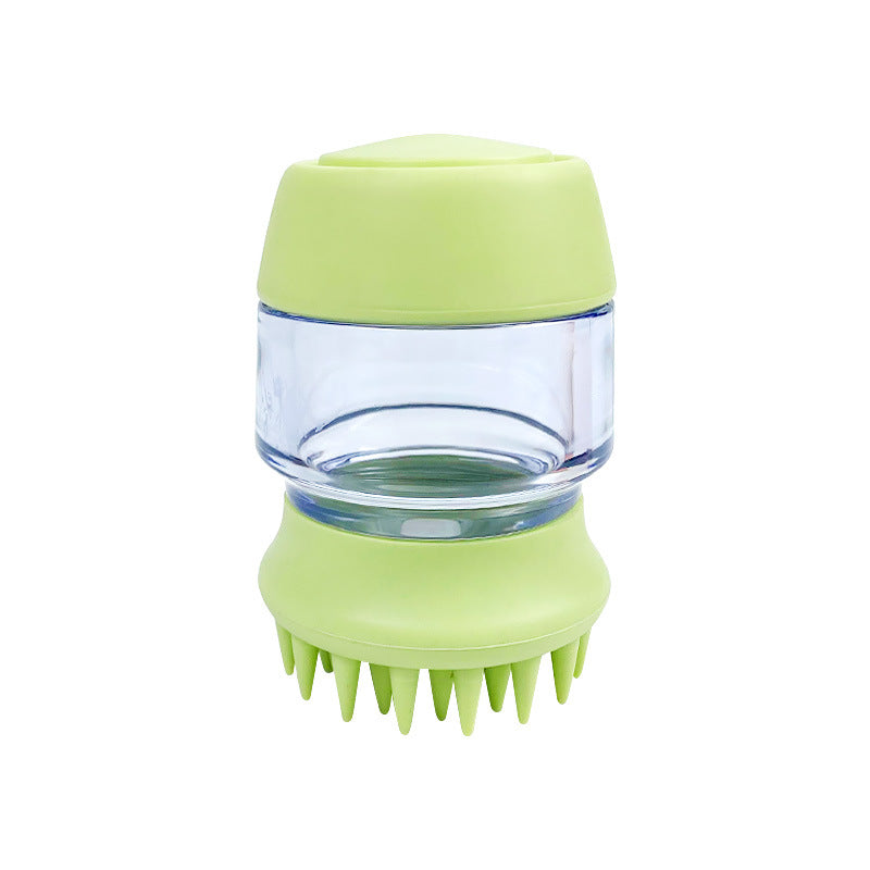 Pet Bath Grooming Brush Silicone Massage Brush With Shampoo Dispenser