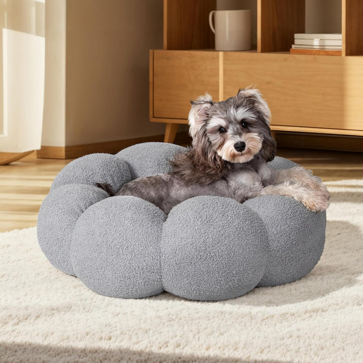 Fluffy Calming Round Donut Pet Bed Non-Slip Washable