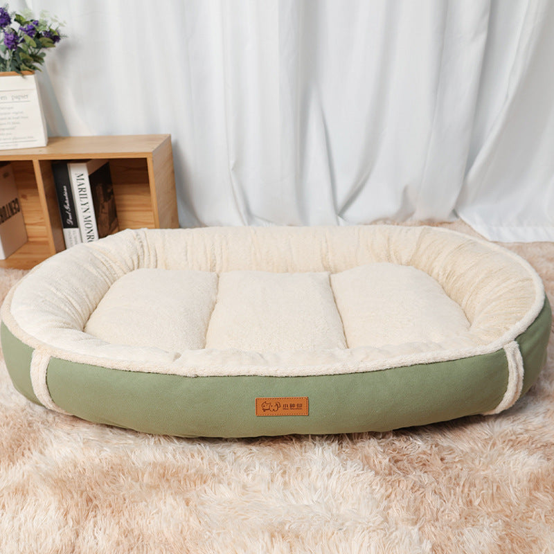 Round Linen Pet Bed Non-Slip Comfortable Mat