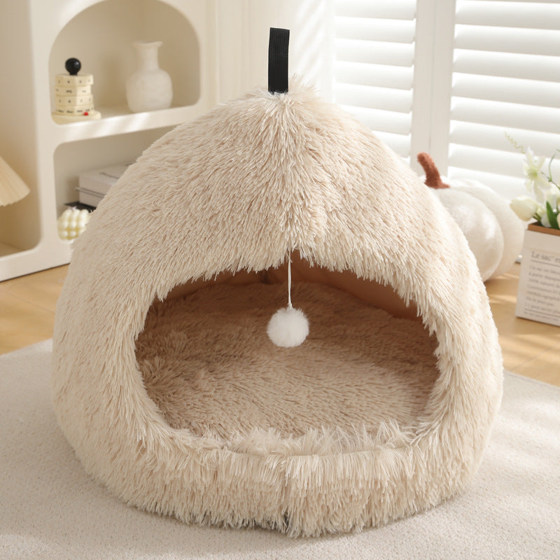 Plush Winter Pet Bed Soft Warm Nest