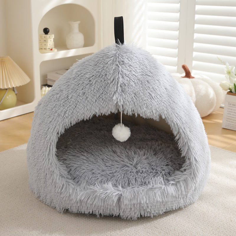 Plush Winter Pet Bed Soft Warm Nest