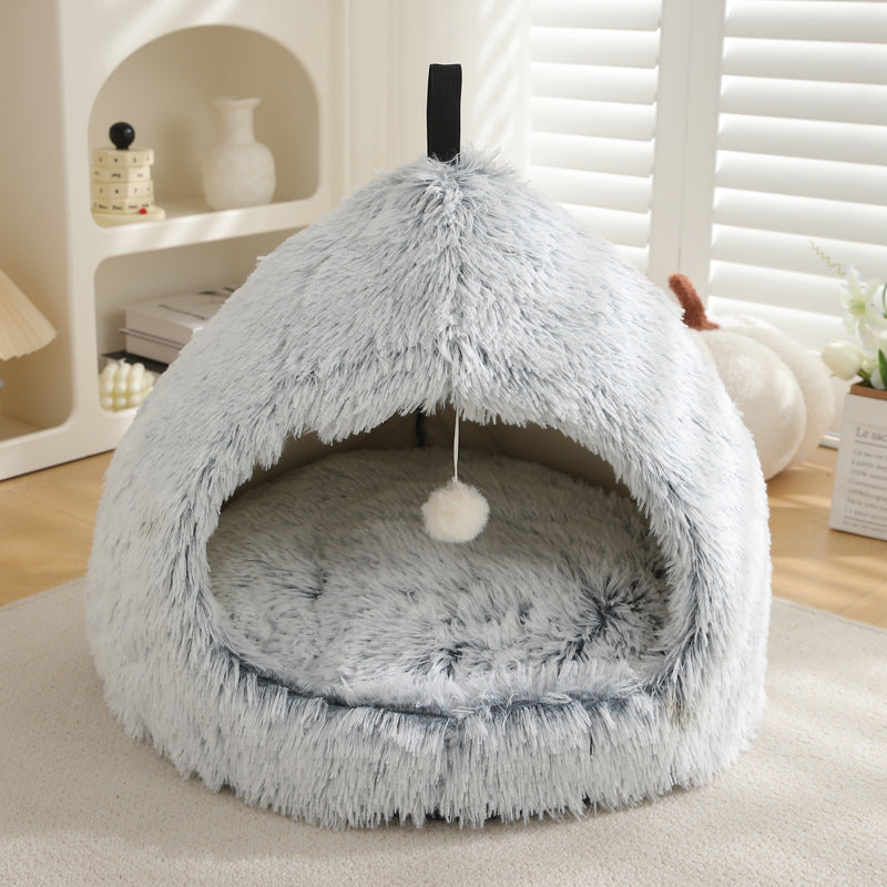 Plush Winter Pet Bed Soft Warm Nest