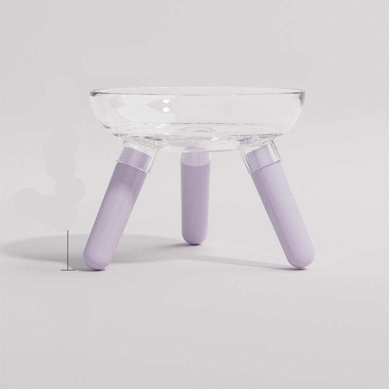 Anti-Knock Transparent Pet Feeding Bowl Water Dish