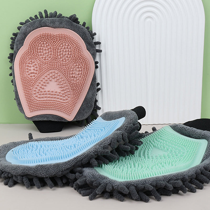 Pet 2-in-1 Bathing Grooming Glove Brush Massage Tool