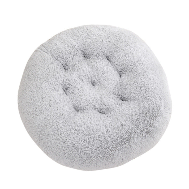 Round Plush Pet Bed Warm Comfortable Sleeping Mat