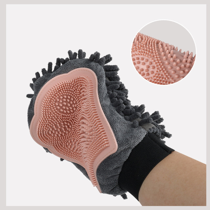 Pet 2-in-1 Bathing Grooming Glove Brush Massage Tool