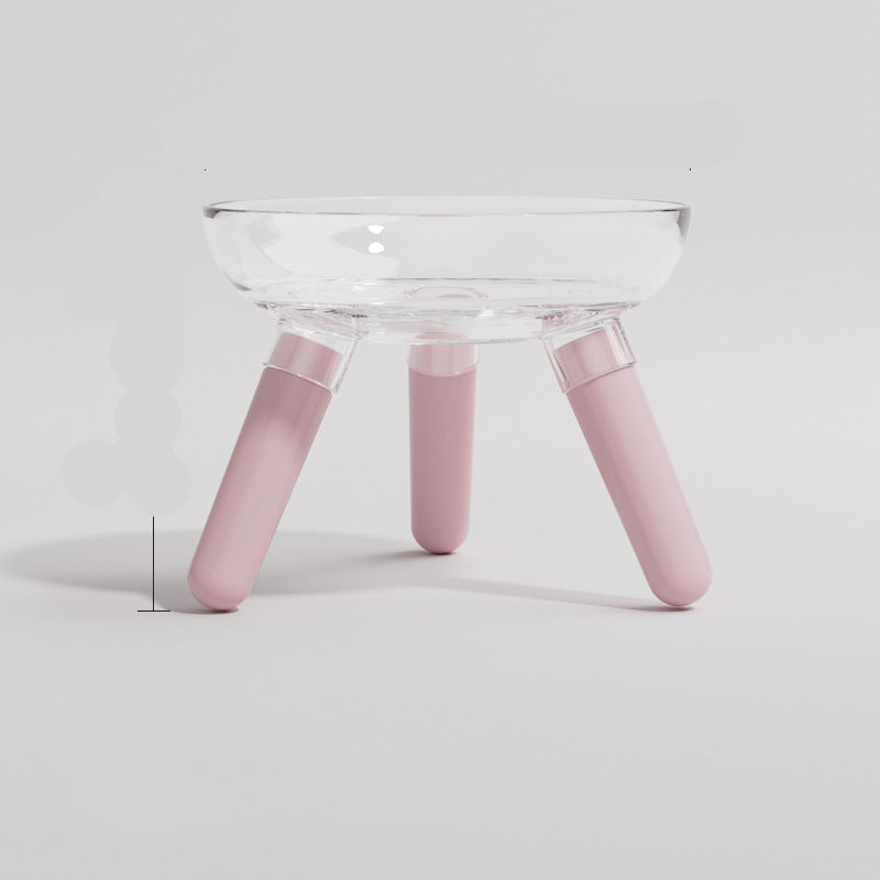 Anti-Knock Transparent Pet Feeding Bowl Water Dish