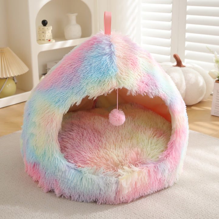 Plush Winter Pet Bed Soft Warm Nest