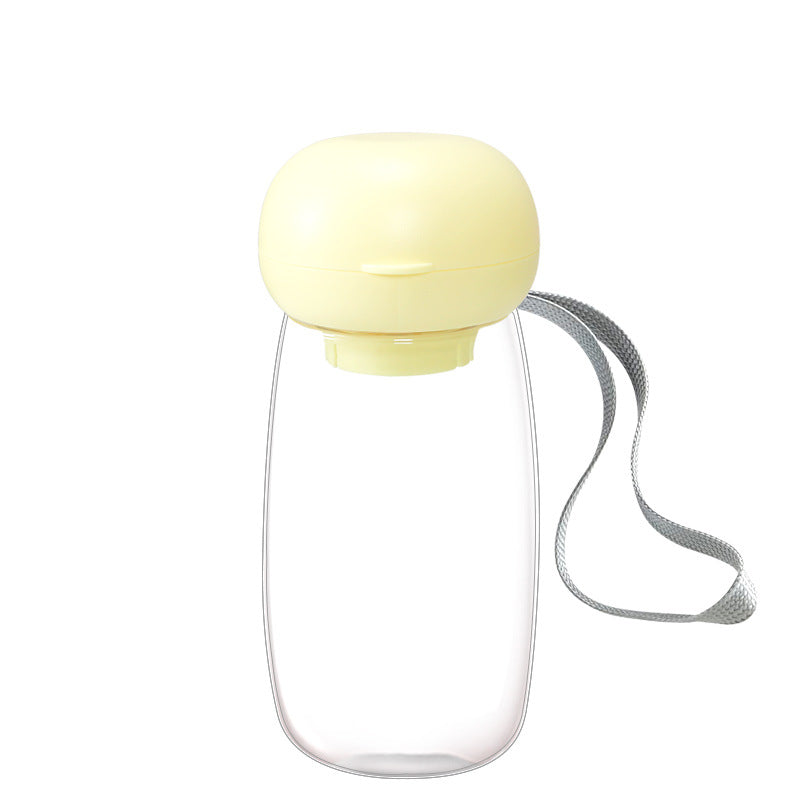 Portable Pet Water Bottle With Bowl And Lanyard For Travel