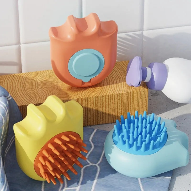 Pet Bath Massage Brush Grooming Comb With Shampoo Box