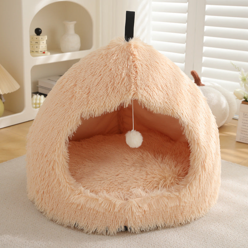 Plush Winter Pet Bed Soft Warm Nest