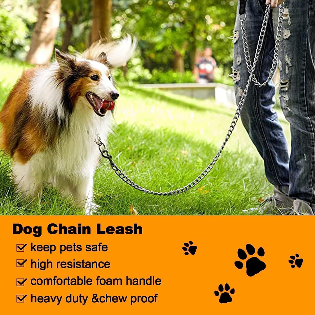Heavy Duty Chew Proof Metal Leash For Pets