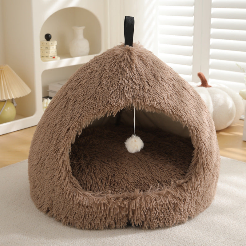 Plush Winter Pet Bed Soft Warm Nest