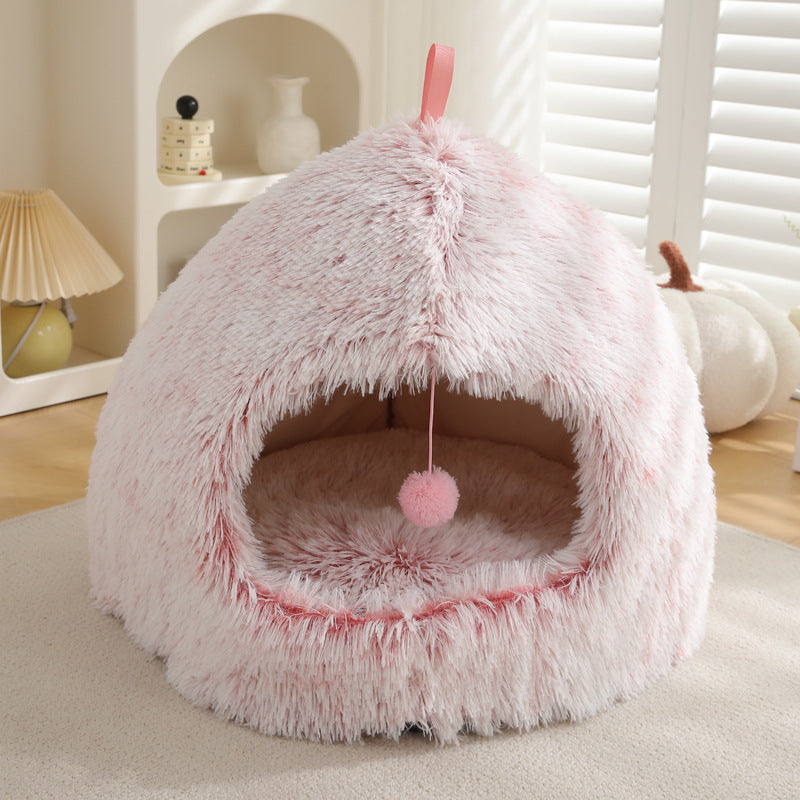 Plush Winter Pet Bed Soft Warm Nest