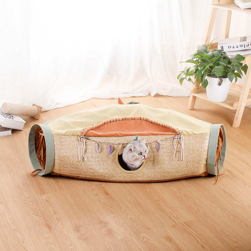Red Pet Litter Roll Toy With Drilling Hole Design