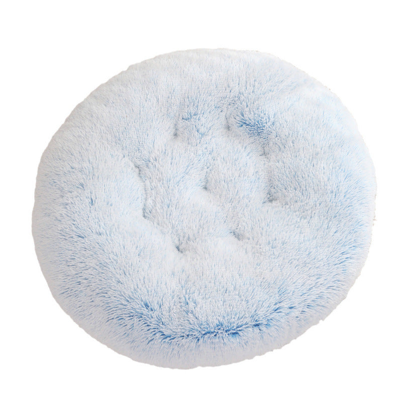 Round Plush Pet Bed Warm Comfortable Sleeping Mat