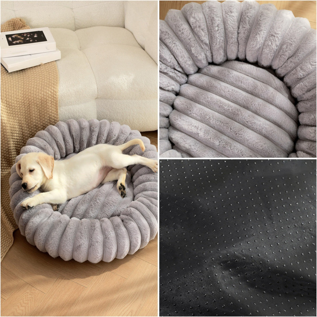High-Weight Plush Round Pet Bed Warm Winter Nest