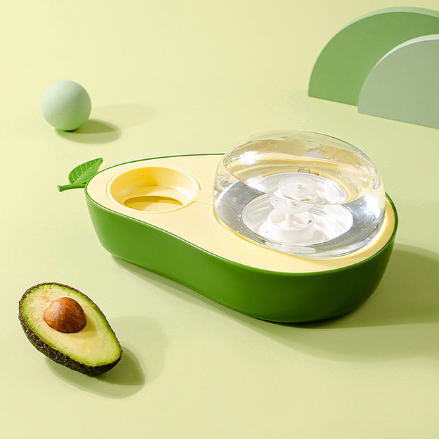 Automatic Avocado-Shaped Pet Water Feeder Slow Feeding Bowl