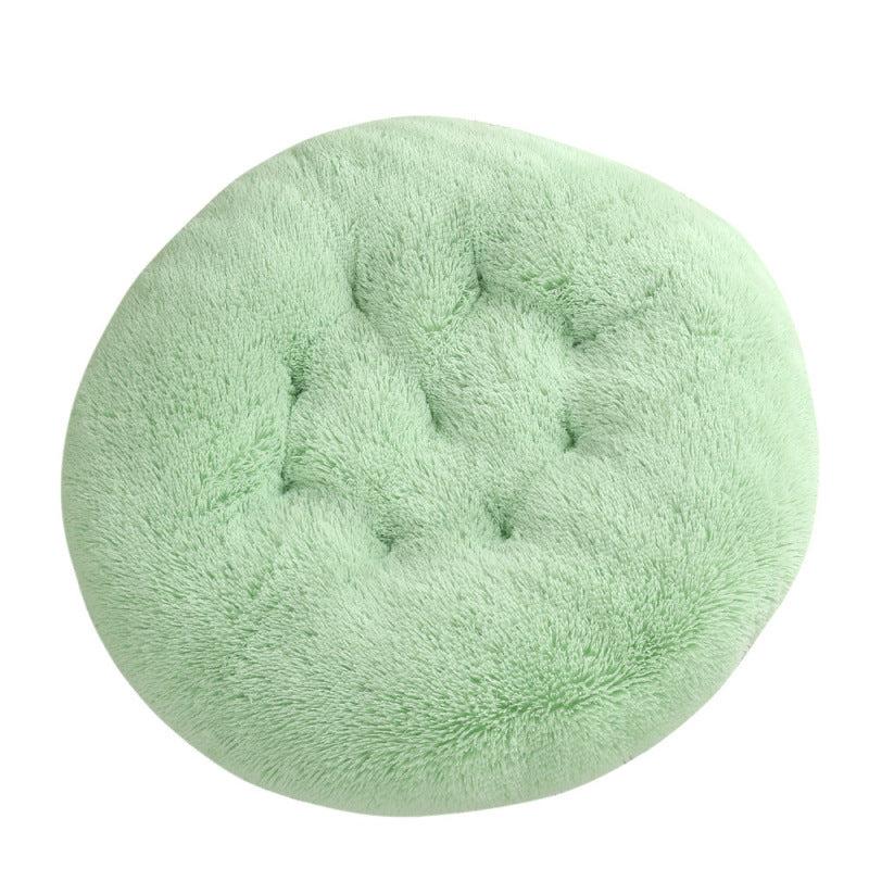 Round Plush Pet Bed Warm Comfortable Sleeping Mat