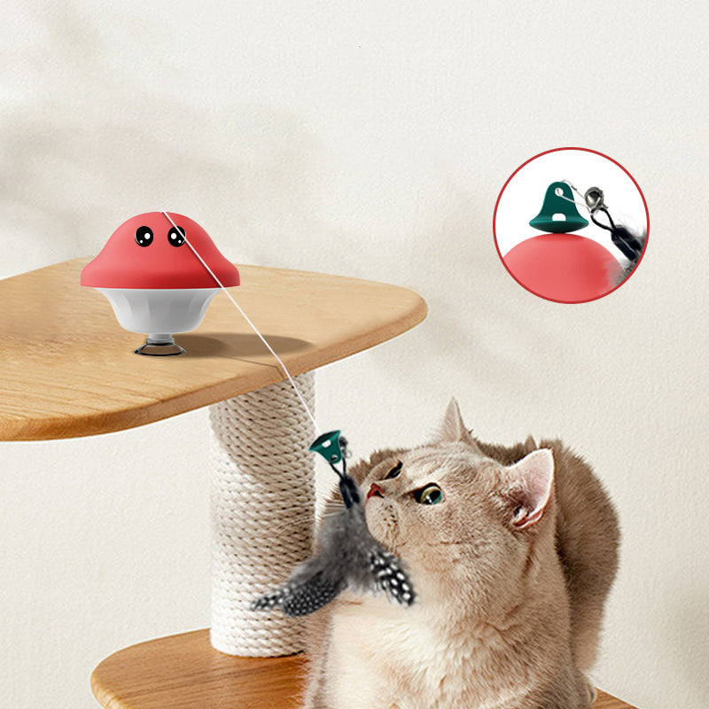 Retractable Pet Wand Toy With Suction Cup For Play