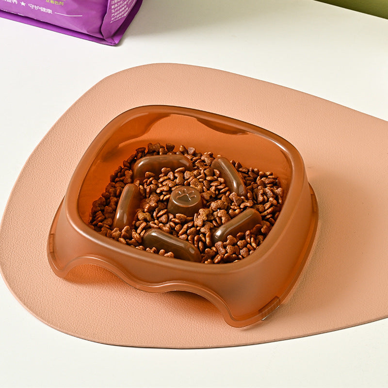 Pet Slow Anti-Choking Water Feeder Bowl Plastic Feeding Plate