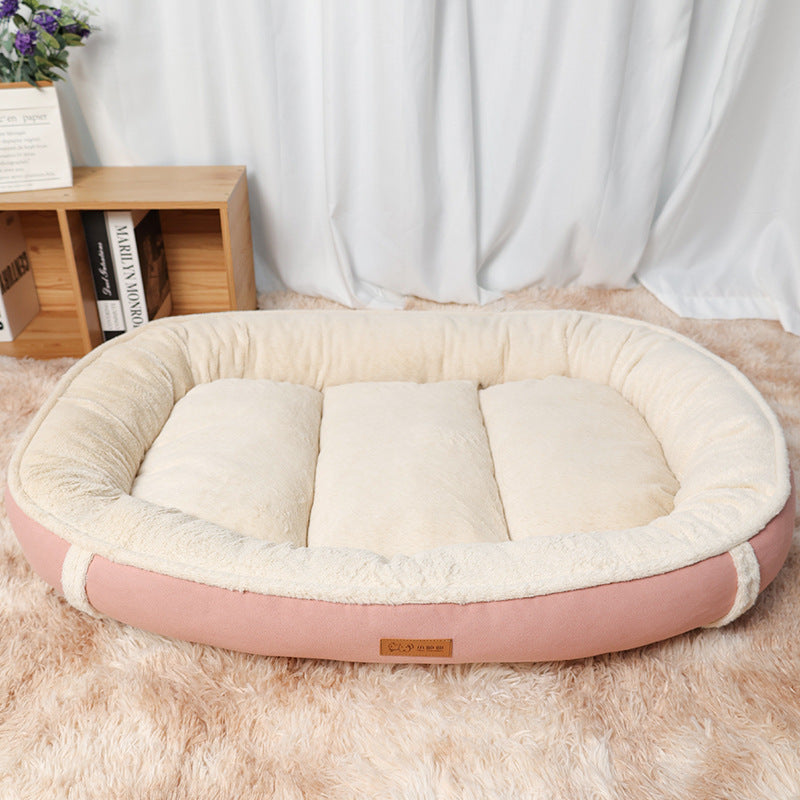 Round Linen Pet Bed Non-Slip Comfortable Mat