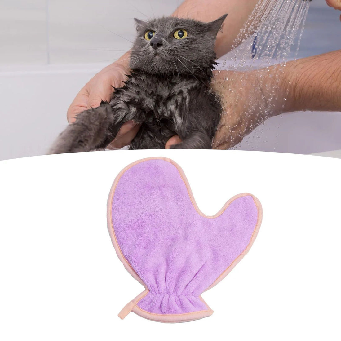 Double-Sided Pet Bath Gloves Soft Absorbent Plush