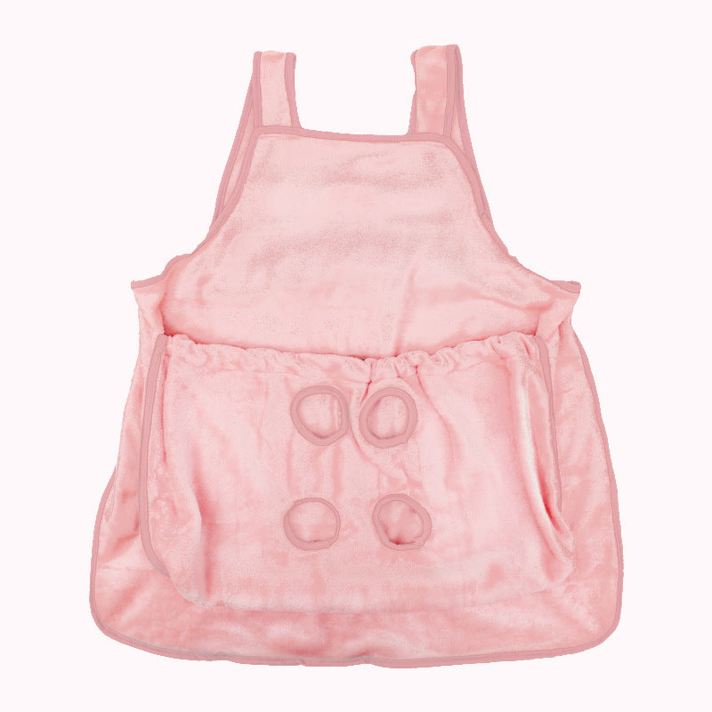 Outdoor Pet Carrier Apron Plush Hanging Chest Bag